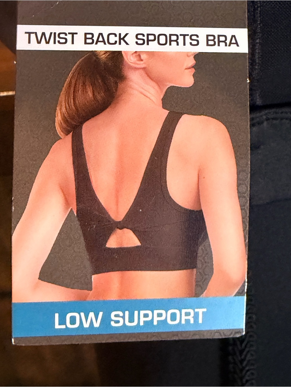 Black Twist Back Sports Bra - Picture 6 of 16